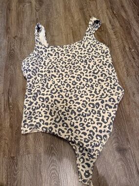 Abercrombie & Fitch Cream and Black Leopard-Print Bodysuit